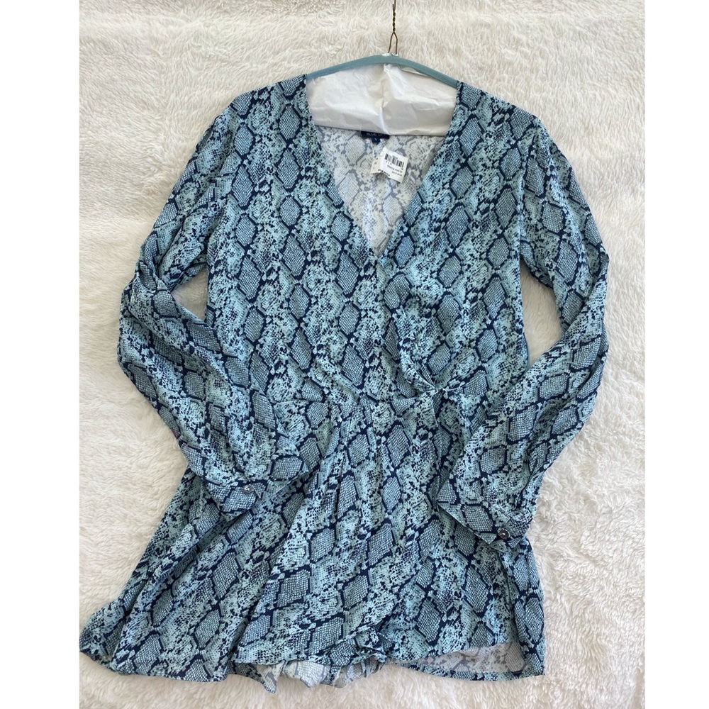 Blue Life Snake Print Romper